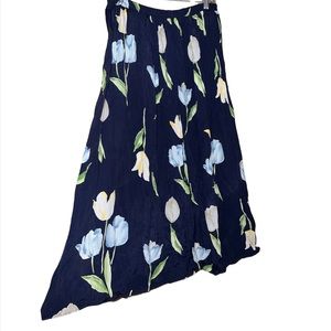 Vintage Mixit Tulip Navy Blue Maxi Skirt